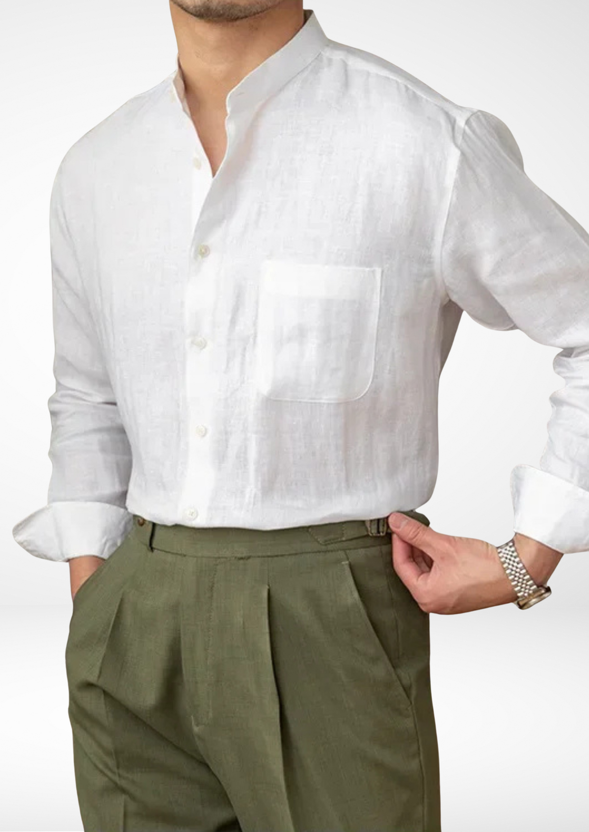 BRUNELLO SEASIDE LINEN SHIRT - White