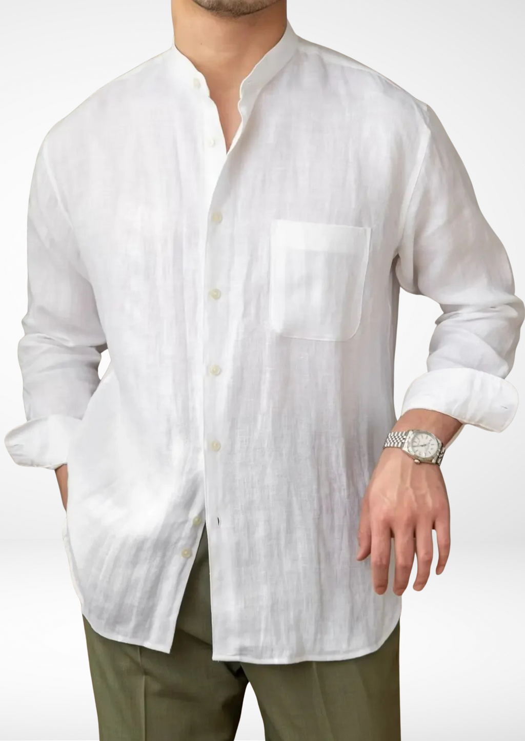 BRUNELLO SEASIDE LINEN SHIRT - White